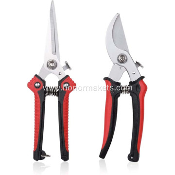 Professional 2 Pieces stainless steel pruning shears garden shears garden scissors trimming garden pruner set